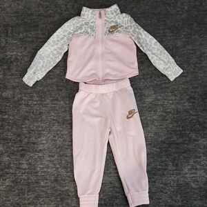 Nike Light Pink and Gray Baby Tracksuit